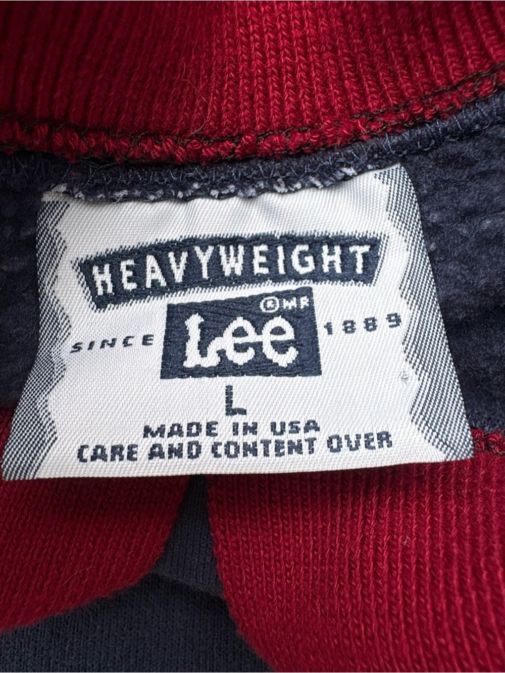 Vintage 90s Lee Heavyweight Crewneck Sweatshirt with Collar USA Made Large - Picture 3 of 4